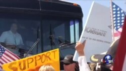 南加州居民迫使联邦政府运载非法移民巴士折返