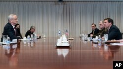 دیدار وزیران دفاع آمریکا و اسرائيل