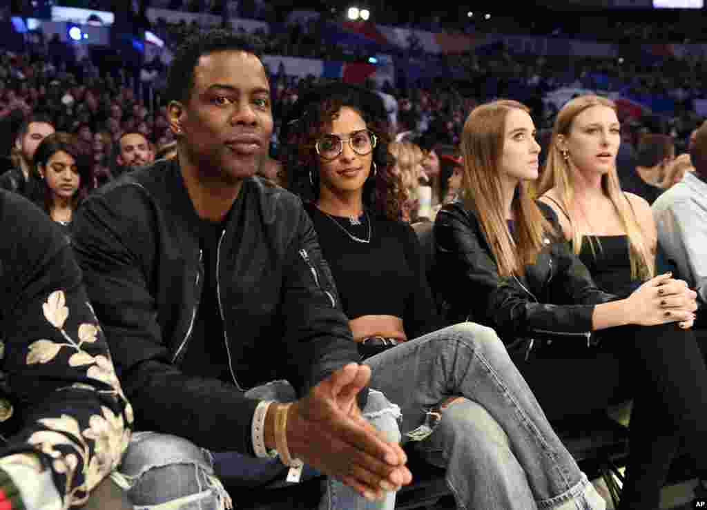 Le comédien Chris Rock avant le début du All-Star game de la NBA, le 18 février 2018, à Los Angeles.