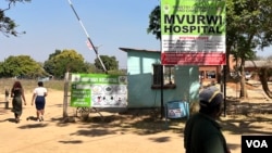 The entrance to Mvurwi Hospital, about 100 km north of Harare, is seen Sept. 6, 2022. The facility is one of the government institutions in Zimbabwe carrying out immunizations against measles. (Columbus Mavhunga/VOA)