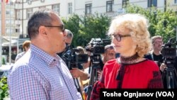 Крум Ефремов, македонски амбасадор во Украина и Лариса Дир, Украинска амбасадорка во Македонија