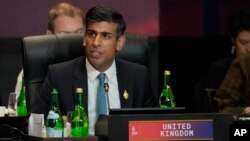 英国首相苏纳克在巴厘岛出席G20峰会。（2022年11月15日）