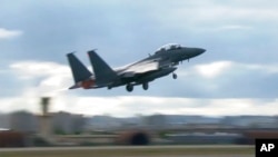 资料照：韩国战机F15K起飞 （2022年10月4日）