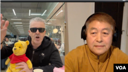 布兰丹·卡瓦纳博士（Dr. Brendan Kavanagh）农历年前夕接受美国之音记者叶兵视频访谈（美国之音叶兵拍摄）