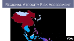 호주 퀸즐랜드대학의 ‘아시아 태평양 보호책임 센터(APR2P)’가 19일 공개한 보고서. 북한과 중국, 미얀마가 아태 지역에서 인권 참사가 벌어질 가능성이 가장 높은 국가로 지적됐다. 