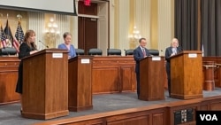 美国国会众议院中国特设委员会召开辩论会邀请专家学者就对华贸易政策进行辩论。（美国之音记者李逸华摄）