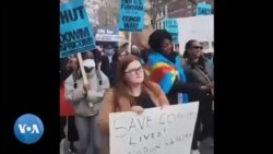 Bato baike batambolaki liboso lya ambassade ya Rwanda mpe ya Maison Blanche mpo na kopamela bitumba na RDC na Washinton D.C.