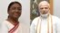 ভারতের রাষ্ট্রপতি দ্রৌপদী মুর্মু ও প্রধানমন্ত্রী নরেন্দ্র মোদী।