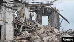 ساختمان تخریب شده در حمله روسیه. آرشیو 