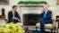 President Joe Biden, right, meets with Swedish Prime Minister Ulf Kristersson in the Oval Office of the White House, in Washington, July 5, 2023.