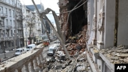 乌克兰哈尔科夫市遭到俄罗斯无人机的攻击。（2023年12月31日）