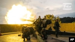 台湾国防部发布的照片显示，台湾军人在马祖岛进行年度汉光军演。（2024年7月24日）