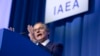 라파엘 그로시 국제원자력기구(IAEA) 사무총장이 오스트리아 빈에서 열린 제67차 IAEA 정기총회에서 연설하고 있다.