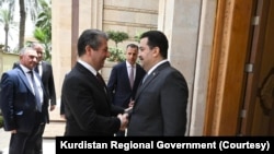 سەردانی مەسرور بارزانی سەرۆکی حکومەتی هەرێم بۆ لای محەمەد شیاع سودانی سەرۆکوەزیرانی عێراق لە ڕۆژی 30ی پێنجی 2024.