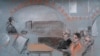 法庭素描画显示美国空军国民警卫队员杰克·特谢拉2023年4月19日在波士顿一家联邦地区法院过堂。