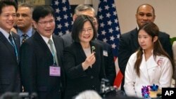 台湾总统蔡英文在纽约出席驻纽约台北经济文化办事处的活动。（2023年3月30日）