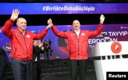 Rəcəb Tayyib Ərdoğan və İlham Əliyev Teknofest festovalında. İstanbul, Türkiyə. 29 aprel, 2023.