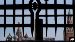 瓦格纳兵变后莫斯科的红场被封闭。（2023年6月25日）