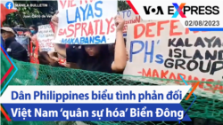 Dân Philippines biểu tình phản đối Việt Nam ‘quân sự hóa’ Biển Đông | Truyền hình VOA 2/8/23