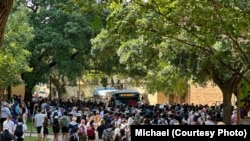 德州大学奥斯汀分校4月29日支持巴勒斯坦抗议现场。（受访者提供）