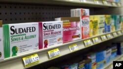 FILE - On Sept. 12, 2023 advisers to the Food and Drug Administration said that an ingredient, phenylephrine, is ineffective at relieving nasal congestion. Shown here is Sudafed containing another ingredient at Hospital Discount Pharmacy in 2005. 