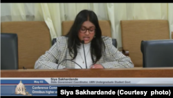 Siya Sakhardande speaks about college access to the Minnesota state legislature.