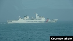 资料照片：台湾海巡署发布进入金门禁限制水域的中国海警船。(2024年5月6日，台湾海巡署金马澎分署提供。)