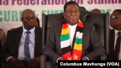 FILE - Zimbabwean President Emerson Mnangagwa, seen here in March 2024, is currently in his second term and the country would need to amend its constitution for him to run for a third. (Columbus Mavhunga/VOA)