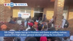 VOA60 Africa- Voters queued in the Demcratic Republic of Congo as polling stations opened in a high-stakes general election