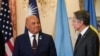 资料照：美国国务卿布林肯在华盛顿会晤到访的密克罗尼西亚联邦总统戴维·帕努埃洛。（2022年9月29日）
