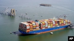 ባለፈው ማክሰኞ ሌሊት በአንድ መርከብ ተገጭቶ የፈረሰው የፍራንሲስ ስካት ድልድይ ሜሪላንድ፣ ባልቲሞር እአአ መጋቢት 9/2024