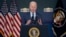 President Joe Biden speaks about the Chinese surveillance balloon and other unidentified objects shot down by the U.S. military, Feb. 16, 2023, in Washington. 