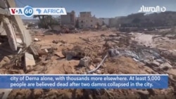 VOA60 Africa - IOM: Deadly floods in Libya displaced 30,000 people in Derna
