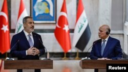 Wezîrê Derve yê Tikriyê Hakan Fîdan û Hevpîşeyê Wî yê Îraqî Fuad Husên