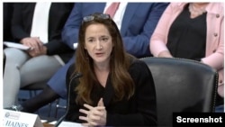 美国国家情报总监埃夫丽尔·海恩斯(Avril Haines)2024年5月15日出席美国国会参议院情报委员会听证会（参议院情报委员会视频截图）