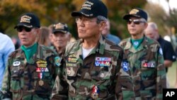 지난 2021년 11월 미국 '재향군인의 날'을 맞아 워싱턴에서 열린 기념행사에 참석한 베트남전 참전 한인들.