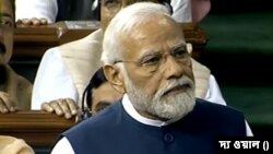 ভারতের সংসদে বিরোধীদের অনাস্থা বিতর্কের জবাবি ভাষণ দিলেন প্রধানমন্ত্রী নরেন্দ্র মোদী 