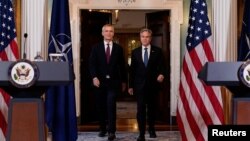 美国国务卿布林肯星期二(6月18日)与来访华盛顿的北约秘书长斯托尔滕贝格(Jens Stoltenberg)会面并出席联合记者会。