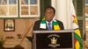 Presiden Zimbabwe Emmerson Mnangagwa saat menghadiri acara sebuah acara di Harare, September 2023. Mnangagwa batal menutup Konferensi Energi Terbarukan Internasional Afrika Selatan di Kota Air Terjun Victoria, Jumat, 1 Maret 2024, karena ancaman bom. (ColumbusMavhunga/VOA)