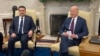 U.S. President Joe Biden, right, meets with Iraqi Prime Minister Mohammed Shia al-Sudani in the Oval Office of the White House in Washington, April 15, 2024. (Sirwan Kajjo/VOA Kurdish)