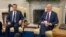 U.S. President Joe Biden, right, meets with Iraqi Prime Minister Mohammed Shia al-Sudani in the Oval Office of the White House in Washington, April 15, 2024. (Sirwan Kajjo/VOA Kurdish)