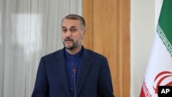 Waziri wa mambo ya nje wa Iran, Hossein Amirabdollahian akiwa mjini Tehran, Iran. Jan. 29, 2023. 