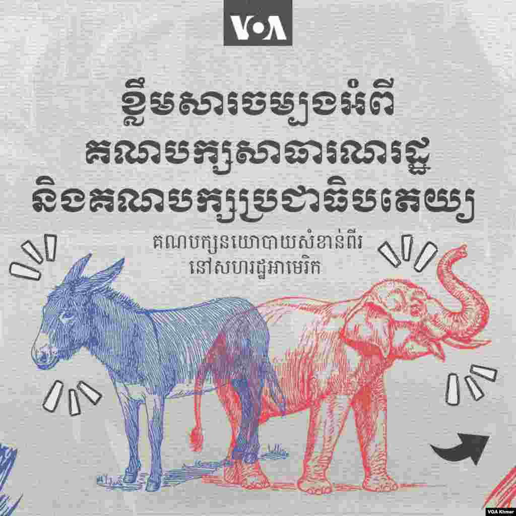 ខ្លឹមសារ​ចម្បង​​អំពី​គណបក្ស​សាធារណរដ្ឋ​និង​ប្រជាធិបតេយ្យ គណបក្ស​នយោបាយ​សំខាន់​​ពីរ​នៅ​សហរដ្ឋ​អាមេរិក&nbsp;