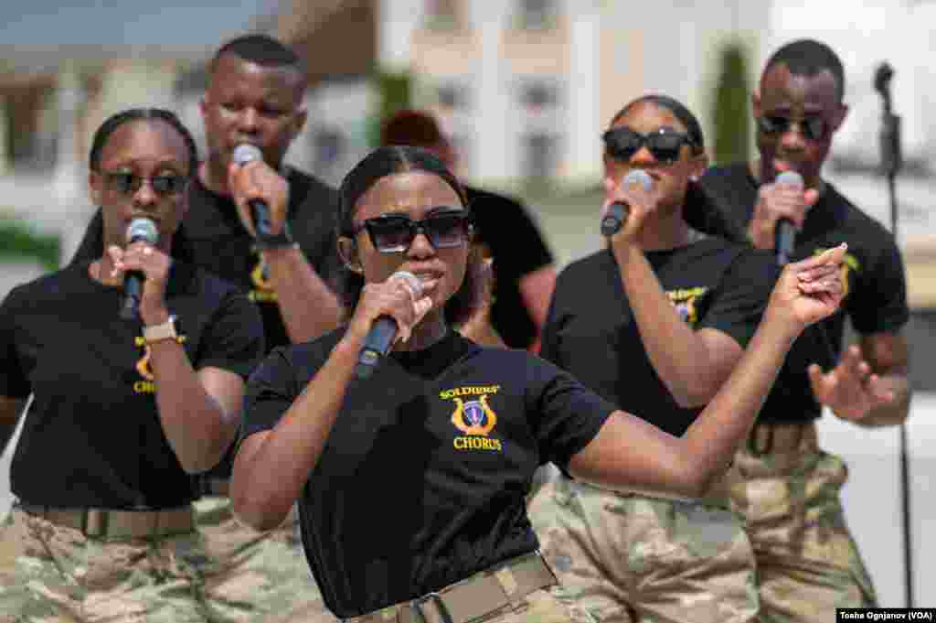 The U.S. Army Europe and Africa Band performed at the Skopje City Square