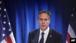 美国国务卿布林肯在北京美国中心举行记者会。（2023年6月19日）