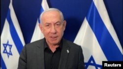 Benjamin Netanyahu gjatë fjalës së transmetuar në televizion (1 nëntor 2023)