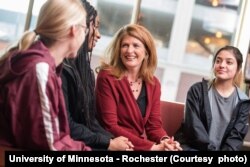Lori Carrell is the chancellor of University of Minnesota - Rochester. The school is testing a program called "College in 3" that permits students to graduate in three years.