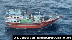 کشتی ایرانی حاوی تسلیحات که توسط نیروهای امریکایی توقیف شده است.