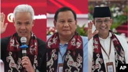 Foto kombinasi tiga bacapres, dari kiri: Ganjar Pranowo, Prabowo Subiyanto, Anies Baswedan. 