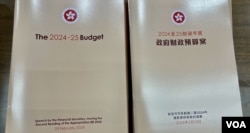 香港财政司司长陈茂波表示，今年财政预算案演辞文本以“晨曦色”为封面，象征希望和新生，不过，有基层市民对于预算案大幅削减纾困措施，感到未来一年肯定非常失望 (美国之音/汤惠芸)